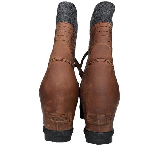 Sorel Lexie Wedge Boots Women’s Camel Brown Size 9 - Picture 5 of 9